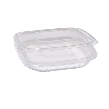 Contenitori in PP - con coperchio incernierato - 18,5 x 18,5 x 3,7 cm - Europack - conf 50 pezzi