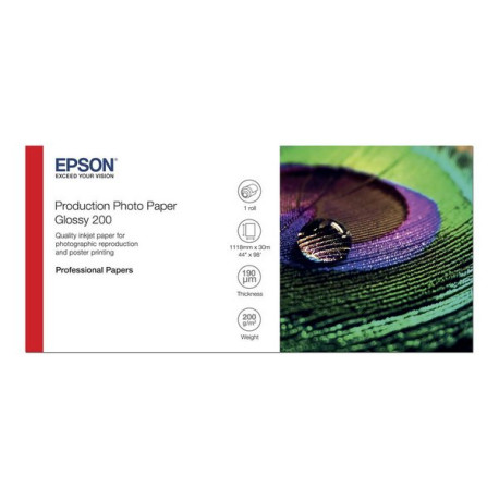 Epson Production - Polietilene (PE) - Lucido - microporoso - 200 micron - Rotolo (111,8 cm x 30 m) - 200 g/m² - 1 rotoli carta 