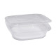 Contenitori in PP - con coperchio incernierato - 21,5 x 21,5 x 6,9 cm - Europack - conf. 50 pezzi