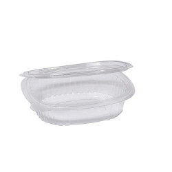 Contenitori ovali in PET - con coperchio incernierato - 12,2 x 10,4 x 3,8 cm - Europack - conf. 50 pezzi