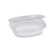Contenitori ovali in PET - con coperchio incernierato - 14 x 11,9 x 5 cm - Europack - pack 50 pezzi