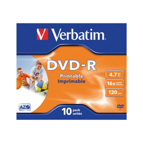 Verbatim - 10 x DVD-R - 4.7 GB 16x - superficie estesa per stampa foto - astuccio