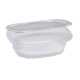 Contenitori ovali in PET - con coperchio incernierato - 16 x 13,5 x 6,2 cm - Europack - conf. 50 pezzi
