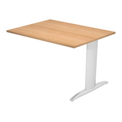 Allungo reversibile dx/sx per scrivanie Easy - 80 x 60 cm - Faggio/metal cromato