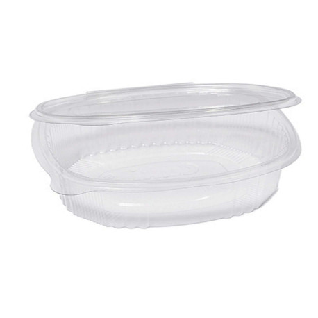 Contenitori ovali in PET - con coperchio incernierato - 18 x 15,1 x 6,5 cm - Europack - conf. 50 pezzi