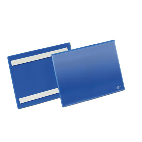 Buste identificative - con bande adesive - A5 orizzontale - blu - Durable - conf. 50 pezzi