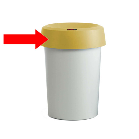 Coperchio per contenitore Modo Round - con fermasacco - 38x15 cm - anello giallo - Rotho