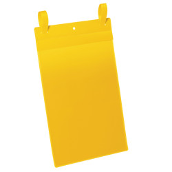 Buste identificative - con fascette di aggancio - A4 verticale - giallo - Durable - conf. 50 pezzi