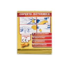 Coperta isotermica - 210x160 cm - oro/argento - PVS