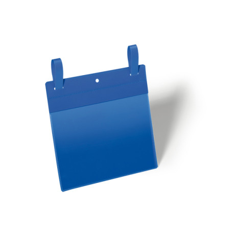 Buste identificative - con fascette di aggancio - A5 orizzontale - blu - Durable - conf. 50 pezzi
