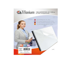 Copertine - A4 - 150 micron - PVC - neutro trasparente - Titanium - scatola 100 pezzi