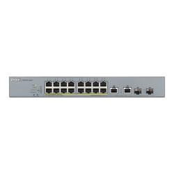 Zyxel GS1350-18HP - Switch - intelligente - 16 x 10/100/1000 (PoE+) + 2 x combinazione Gigabit Ethernet/Gigabit SFP - desktop -