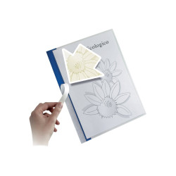 SEI POLI 200 - Cartella a L - per A4 - capacità 30 fogli - blu con copertina frontale trasparente (pacchetto di 10)