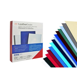 Copertine LeatherGrain per rilegatura - A4 - goffrate - blu - 250 gr - GBC - conf. 100 pezzi