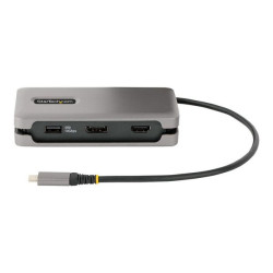 StarTech.com USB-C Multiport Adapter, 4K 60Hz HDMI/DP Video, 3-Port USB Hub, 100W Power Delivery Pass-Through, GbE, USB Type-C 