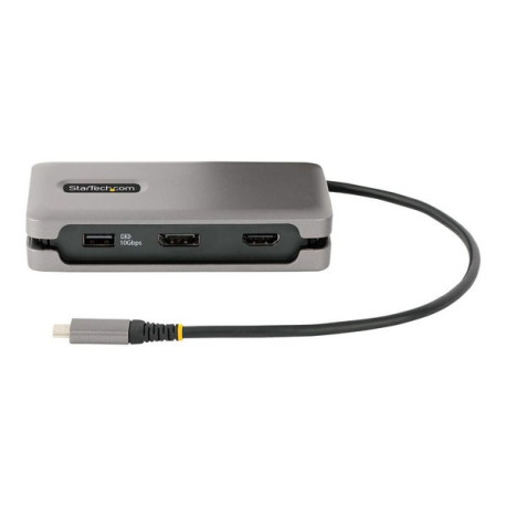 StarTech.com USB-C Multiport Adapter, 4K 60Hz HDMI/DP Video, 3-Port USB Hub, 100W Power Delivery Pass-Through, GbE, USB Type-C 