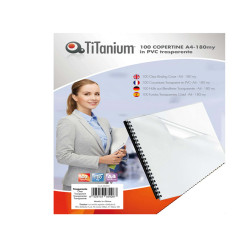 Copertine rilegatura - A4 - 180 micron - PVC - neutro trasparente - Titanium - scatola 100 pezzi