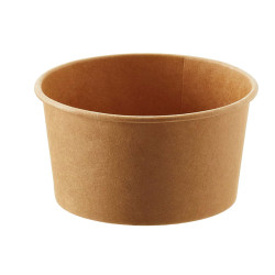 Coppetta gelato monouso - rotonda - diametro 9,5 cm - 240 ml - carta - avana - Leone - conf. 1000 pezzi
