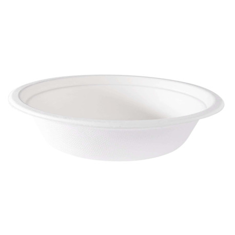 Coppetta monouso - per dessert - rotondo - diametro 13,5 cm - 390 ml - canna da zucchero - bianco - Signor Bio - conf. 50 pezzi