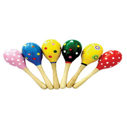 Coppia di maracas - in legno - 20 x 5,5 cm - CWR - conf. 2 pezzi