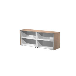 Coppia Prestige - mobili bassi a giorno - 162,8 x 43 x 81,4 cm - ciliegio arabis