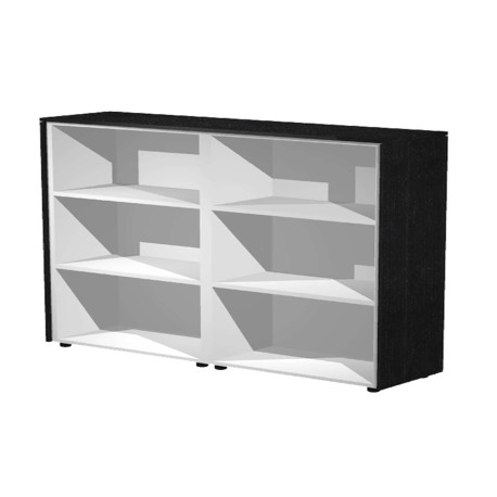 Coppia Prestige - mobili medi a giorno - 162,8 x 43 x 119,8 cm - nero venato