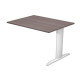 Allungo reversibile dx/sx per scrivanie Easy - 80 x 60 cm - Frassino toscano/grigio alluminio