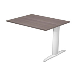 Allungo reversibile dx/sx per scrivanie Easy - 80 x 60 cm - Frassino toscano/grigio alluminio