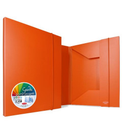 cartella 3 lembi in ppl opaco arancio - elastico tondo in tinta - dorso 0-3 cm