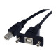StarTech.com Cavo USB per montaggio a pannello 30cm nero - USB Type B (F) a USB Type B (M) - USB 2.0 -Viti a testa zigrinata (U