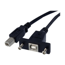 StarTech.com Cavo USB per montaggio a pannello 30cm nero - USB Type B (F) a USB Type B (M) - USB 2.0 -Viti a testa zigrinata (U