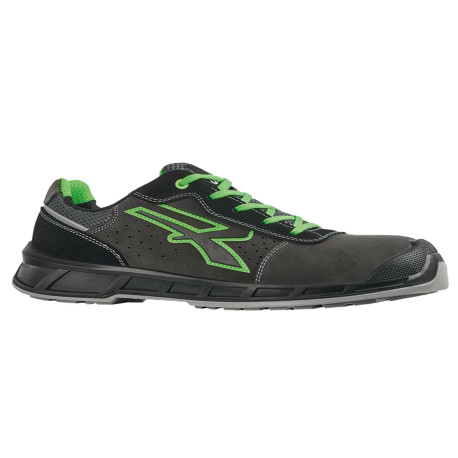 Calzatura di sicurezza Taylor S1P S - numero 46 - pelle scamosciata - nero/verde - U-Power