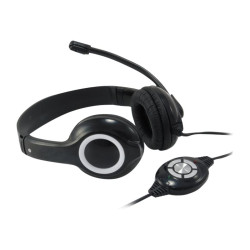 Conceptronic CCHATSTARU2B - Cuffie con microfono - over ear - cablato - USB - nero, bianco