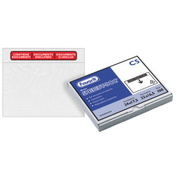 Busta adesiva Speedy Doc - con stampa "contiene documenti" - C5 (23 x 16,5 cm) - LDPE - trasparente - Favorit - conf. 100 pezzi