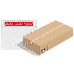 Busta adesiva Speedy Doc - con stampa "contiene documenti" - C5 (23 x 16,5 cm) - LDPE- trasparente - Favorit - conf. 1000 pezzi