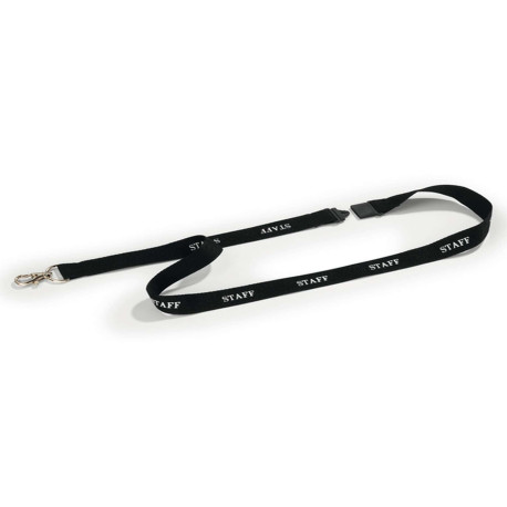 Cordoncini portabadge stampa staff - nero - 44 cm - Durable - conf. 10 pezzi