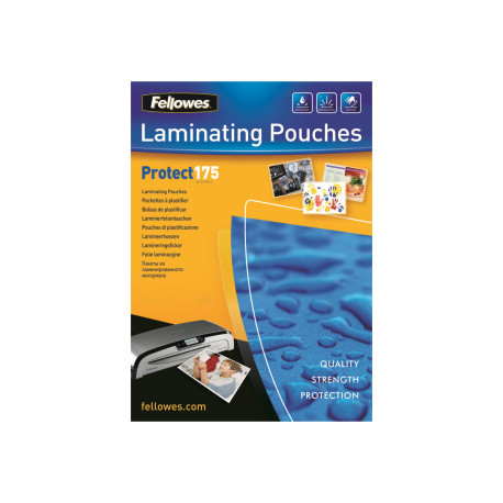 Fellowes Laminating Pouches Protect 175 Micron - 175 micron - confezione da 100 - brillante - trasparente - A3 (297 x 420 mm) r