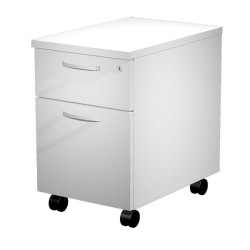 Cassettiera Agorà - 1 cassetto + 1 classificatore - con ruote - 39,6 x 60 x 60 cm - bianco