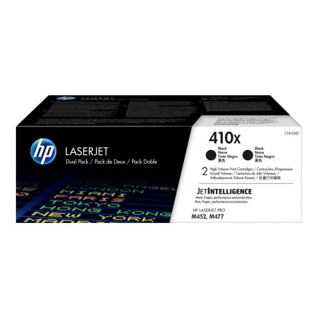 HP 410X - Confezione da 2 - Alta resa - nero - originale - LaserJet - cartuccia toner (CF410XD) - per Color LaserJet Pro M452, 