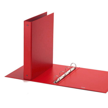 Raccoglitore Europa - 22 x 30 cm - 4 anelli tondi 30 mm - dorso 4 cm - rosso - Favorit
