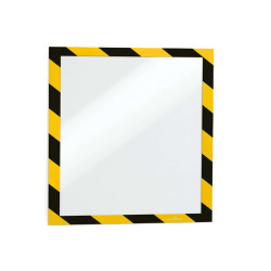 Cornice Duraframe Security - adesiva - pannello magnetico - A4  (21 x 29,7 cm) - giallo/nero - Durable
