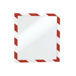Cornice Duraframe Security - adesiva - pannello magnetico - A4  (21 x 29,7 cm) - rosso/bianco - Durable
