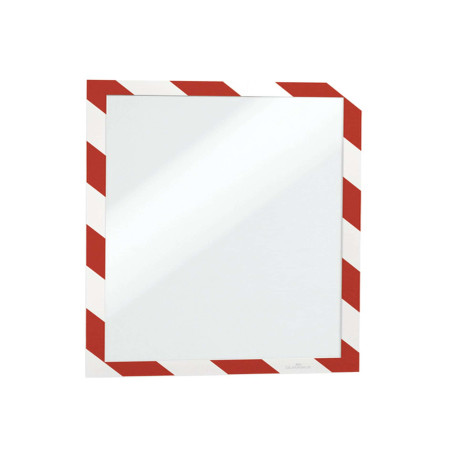 Cornice Duraframe Security - adesiva - pannello magnetico - A4  (21 x 29,7 cm) - rosso/bianco - Durable