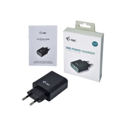 i-Tec - Alimentatore - 2.4 A - 2 connettori di uscita (2 x USB) - nero