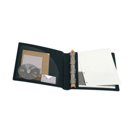 Raccoglitore Exabinder Exactive - A4 Maxi - 4 anelli a D 30 mm - PP - nero - Exacompta