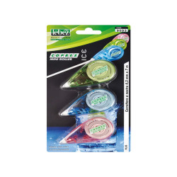 Correttore a nastro Mini roller  - 4,2mm x 7mt - versione Ice - Lebez - conf. 3 pezzi