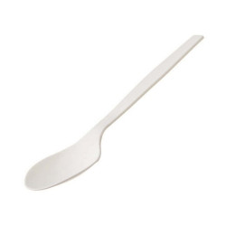 Cucchiaio monouso in CPLA - 16 cm - bianco - Leone - conf. 50 pezzi