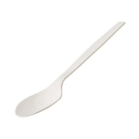 Cucchiaio monouso in CPLA - 16 cm - bianco - Leone - conf. 50 pezzi