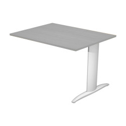 Allungo reversibile dx/sx per scrivanie Easy - 80 x 60 cm - Grigio/grigio alluminio