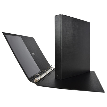 Raccoglitore Stelvio - 22 x 30 cm - 4 anelli a R 16 mm - dorso 2,5 cm - nero - Sei Rota